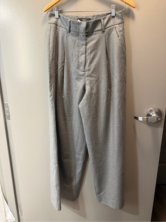 MaxMara Pants - Weekend Max Mara Grey Virgin Wool Pleated Wide Leg Trousers US 8